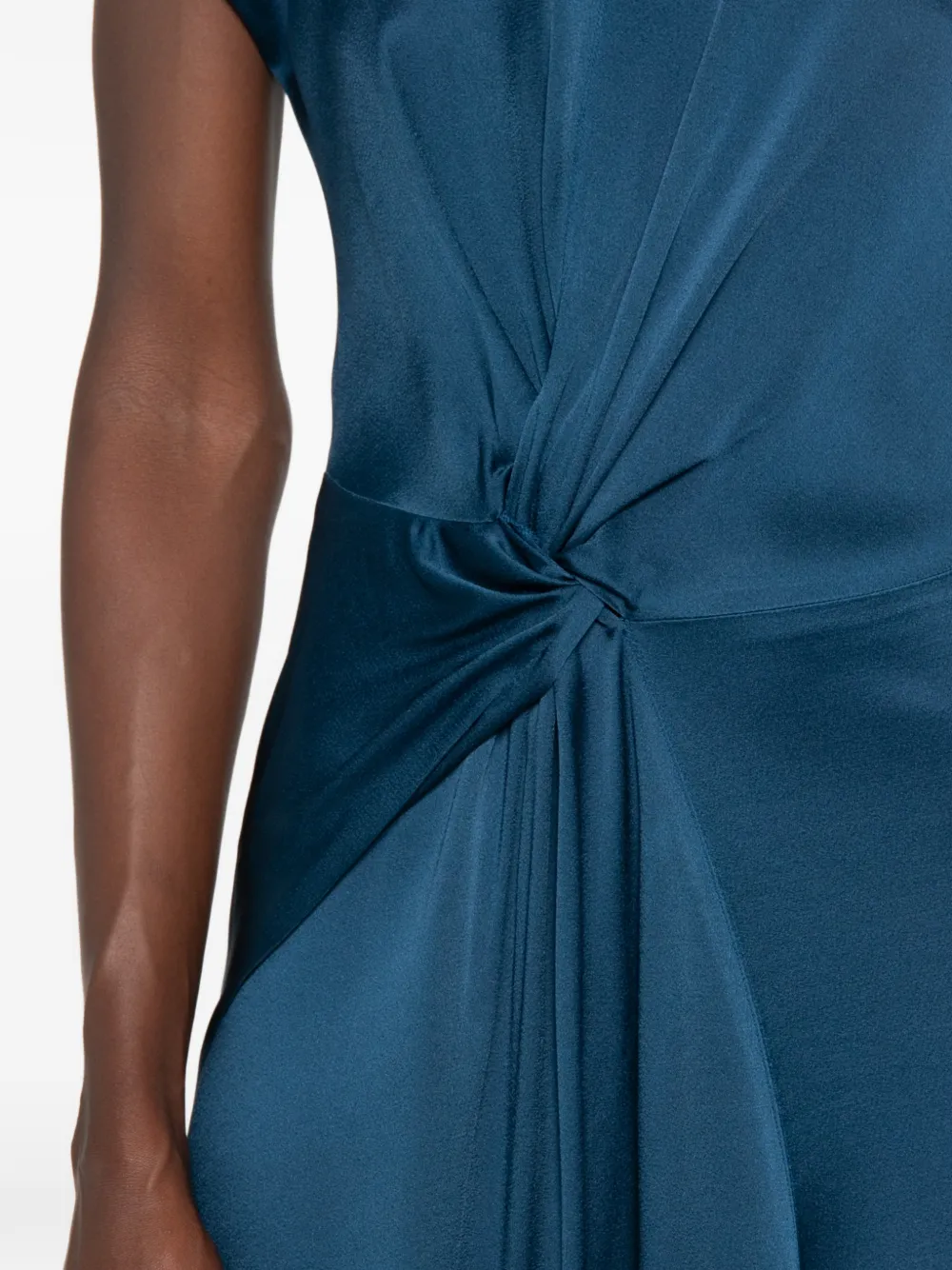 Victoria Beckham Aria midi-jurk met gedraaid detail Blauw