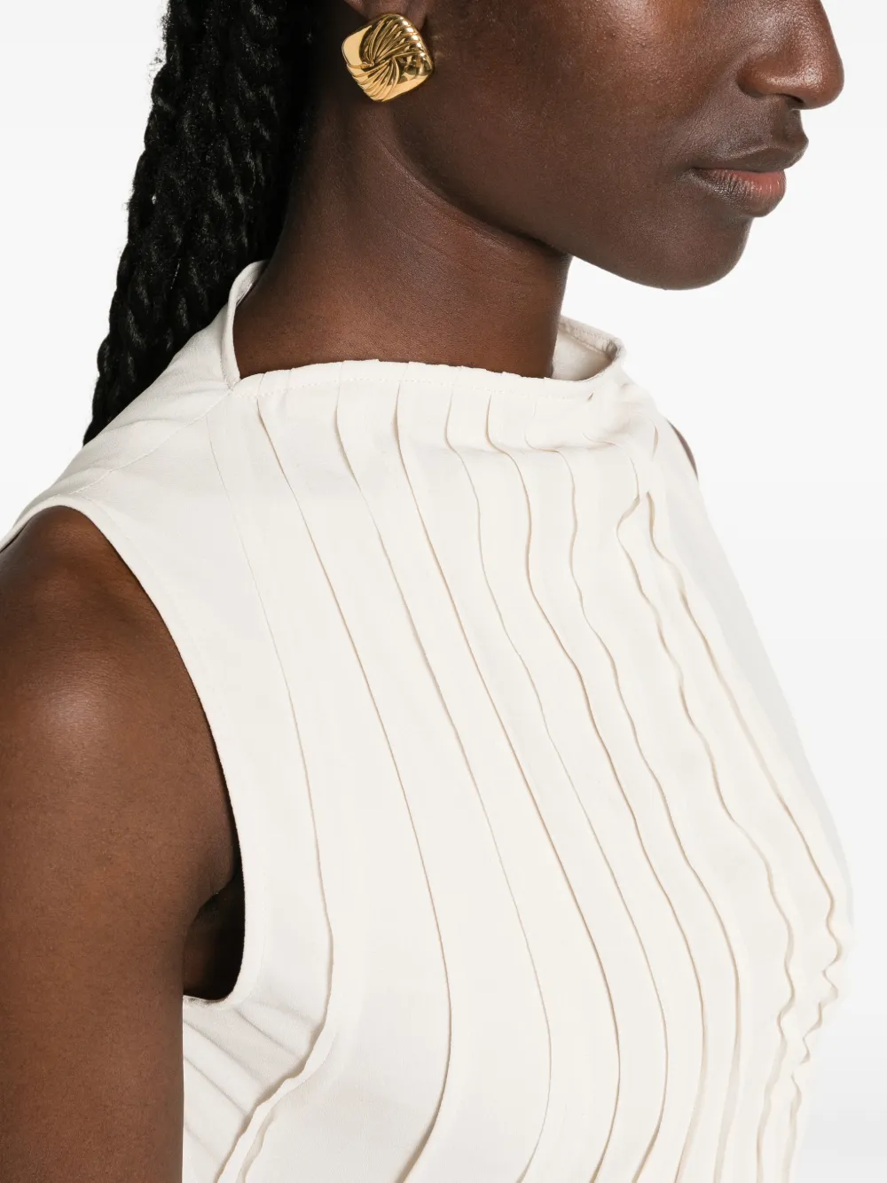 Victoria Beckham Georgette midi-jurk Beige