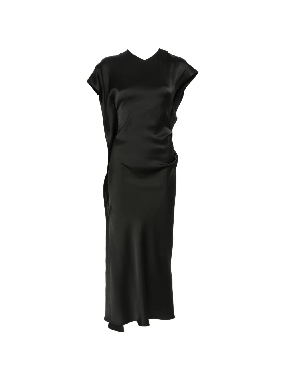 Victoria Beckham draped V-neck sleeveless midi dress - Black