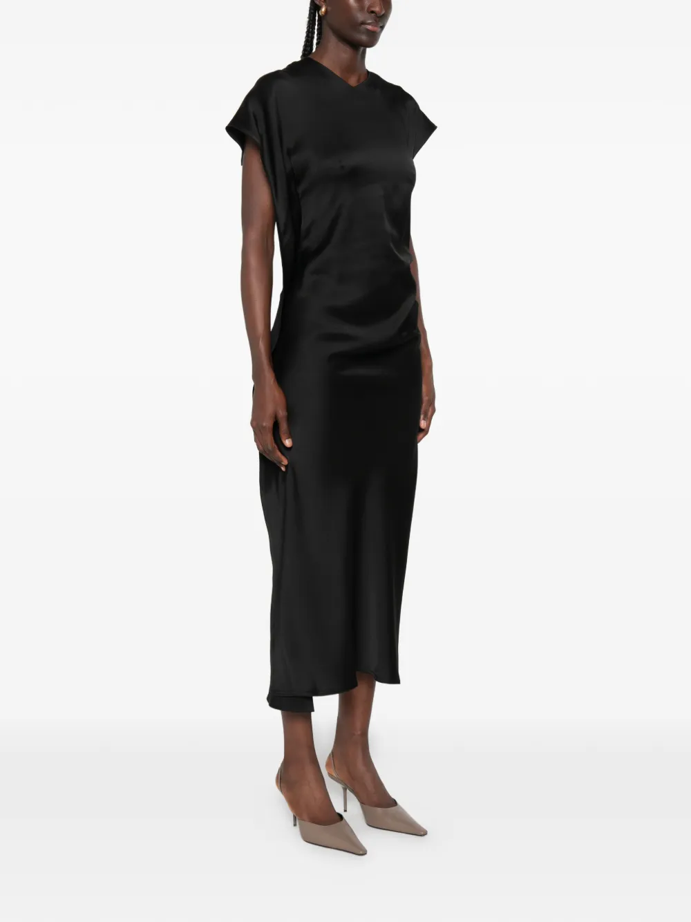 Victoria Beckham Victoria gedrapeerde midi-jurk Zwart