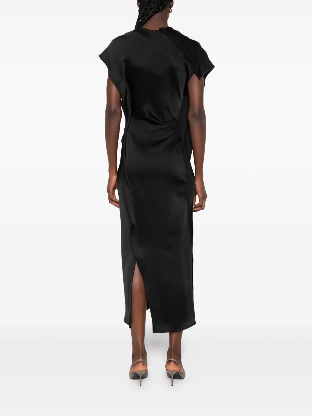 Victoria Beckham Victoria gedrapeerde midi-jurk Zwart
