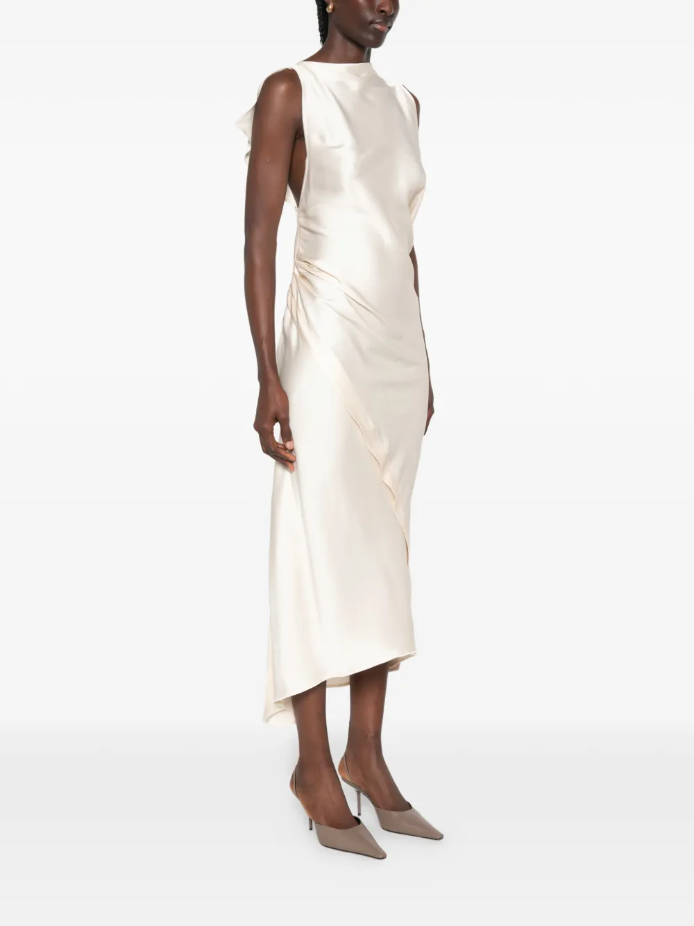 Victoria Beckham Kyra midi-jurk Beige