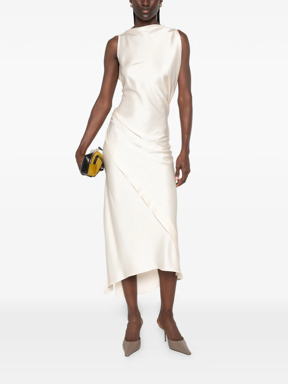Victoria Beckham Kyra midi-jurk Beige