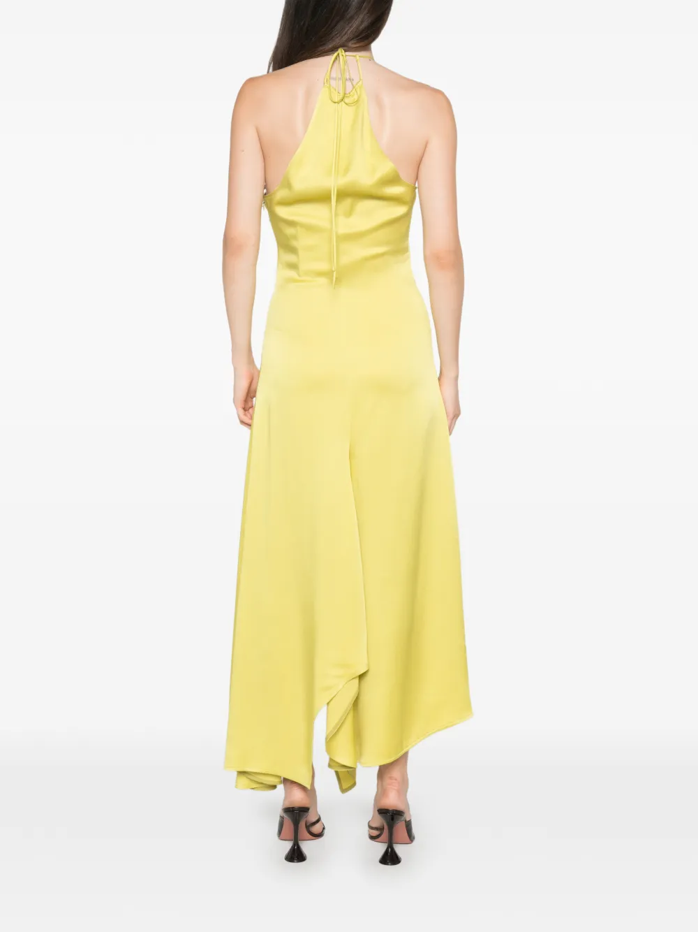 Victoria Beckham Halter Neck Midi Dress in Ivory in Green, view 4