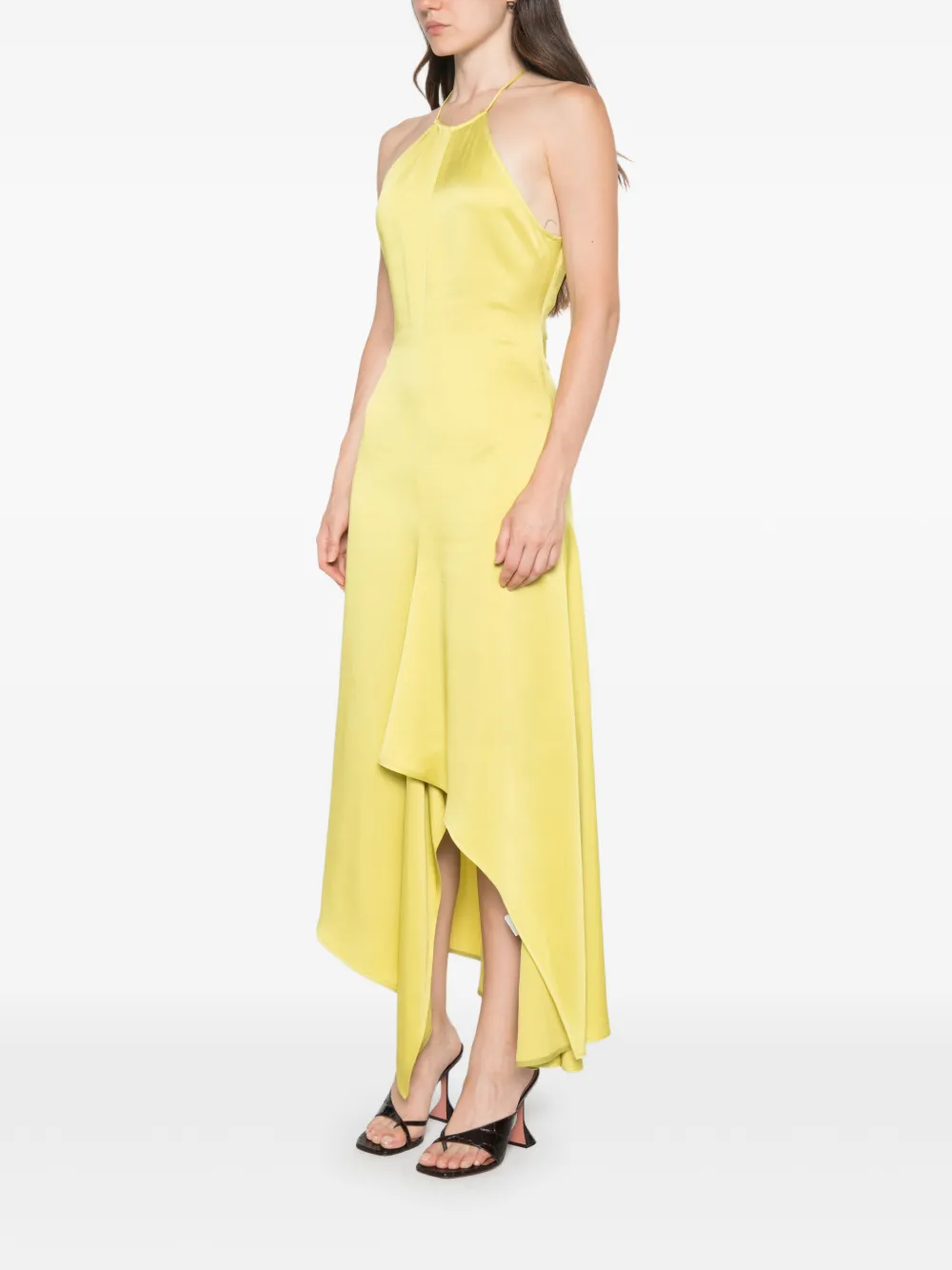 Victoria Beckham Halter Neck Midi Dress in Ivory in Green, view 3