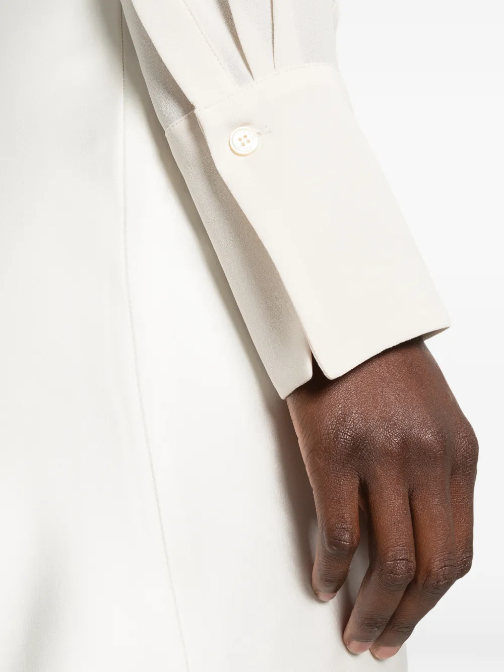 Victoria Beckham Georgette blouse met gedrapeerde kraag Beige