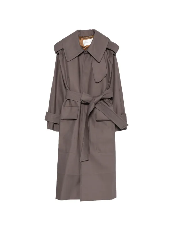 Victoria Beckham Philippa Belted Trench Coat in Grey