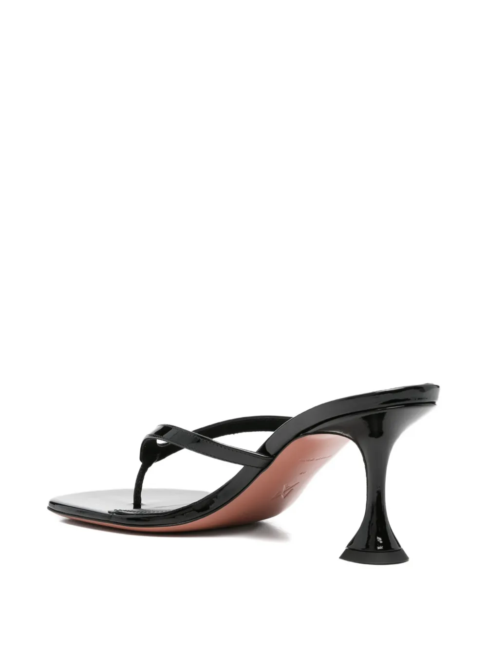 Amina Muaddi Juliette patent-finish sandals Zwart