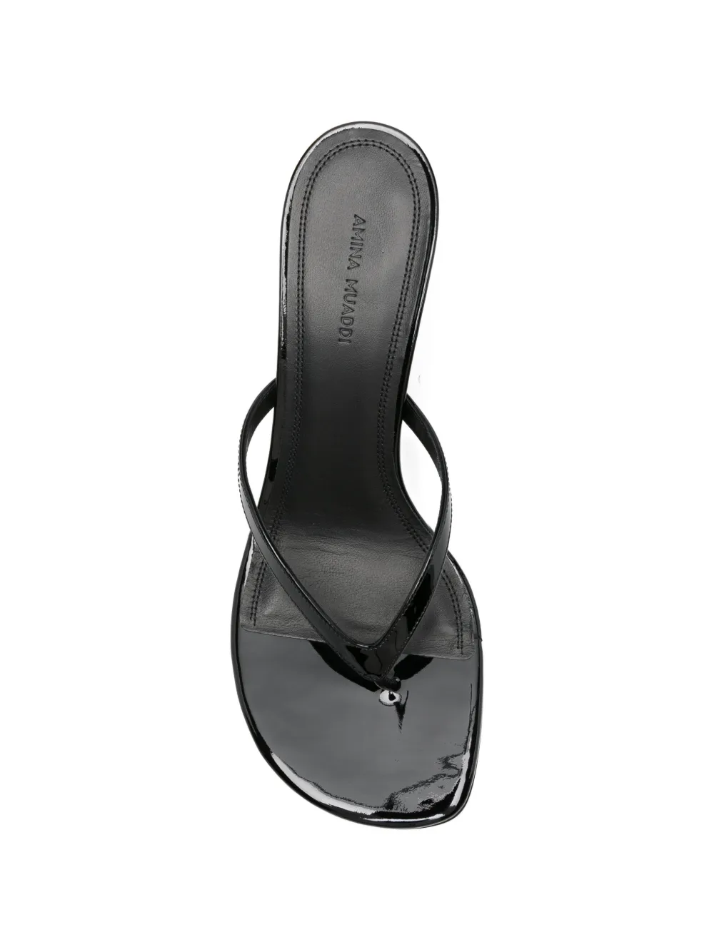 Amina Muaddi Juliette patent-finish sandals Zwart