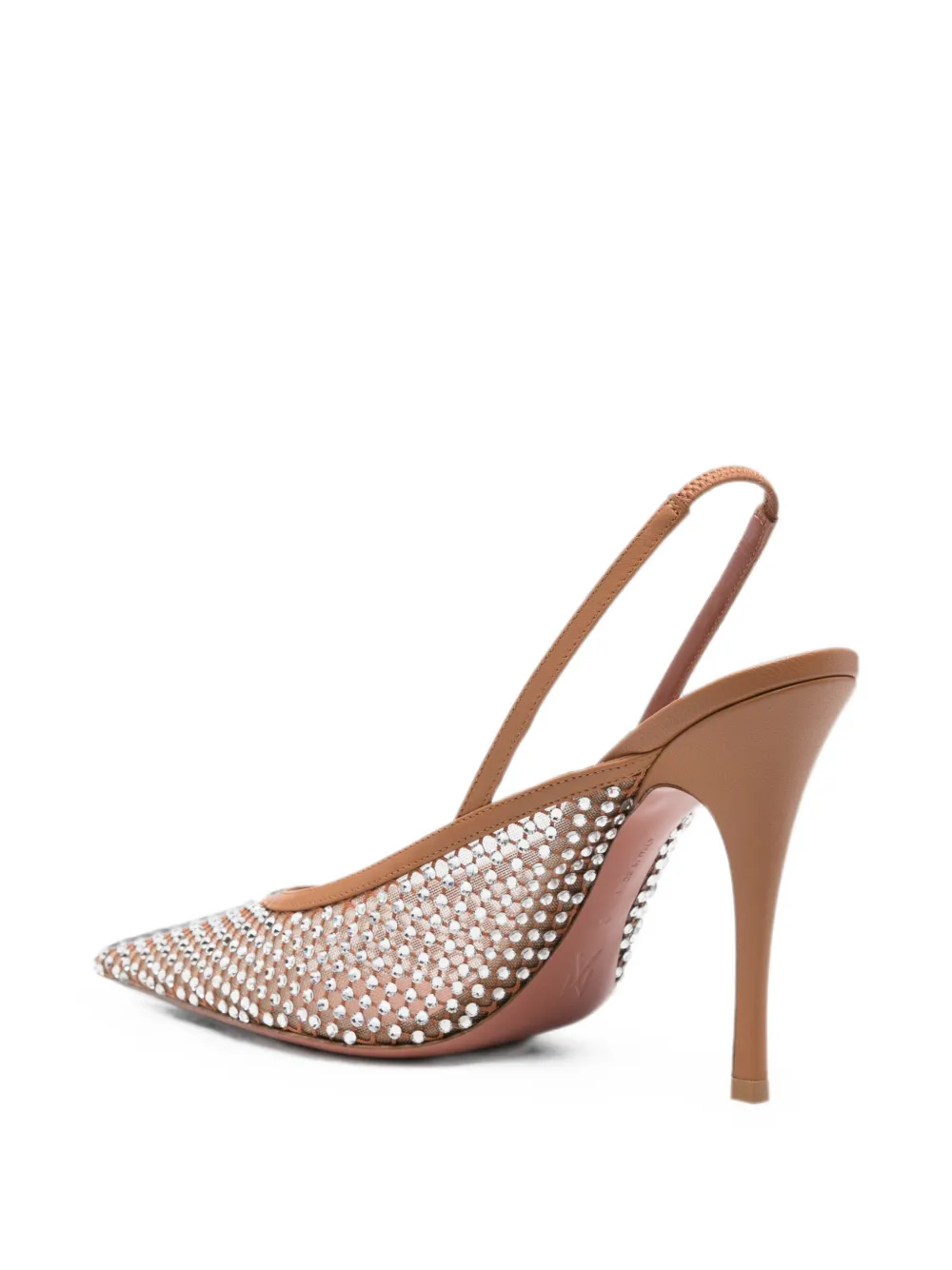 Amina Muaddi Felicia crystal-embellished pumps Beige