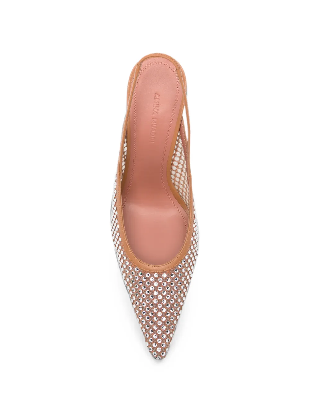 Amina Muaddi Felicia crystal-embellished pumps Beige
