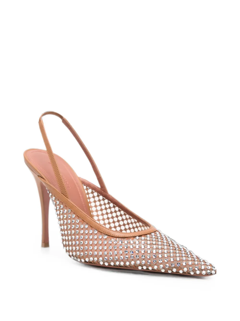 Amina Muaddi Felicia crystal-embellished pumps Beige