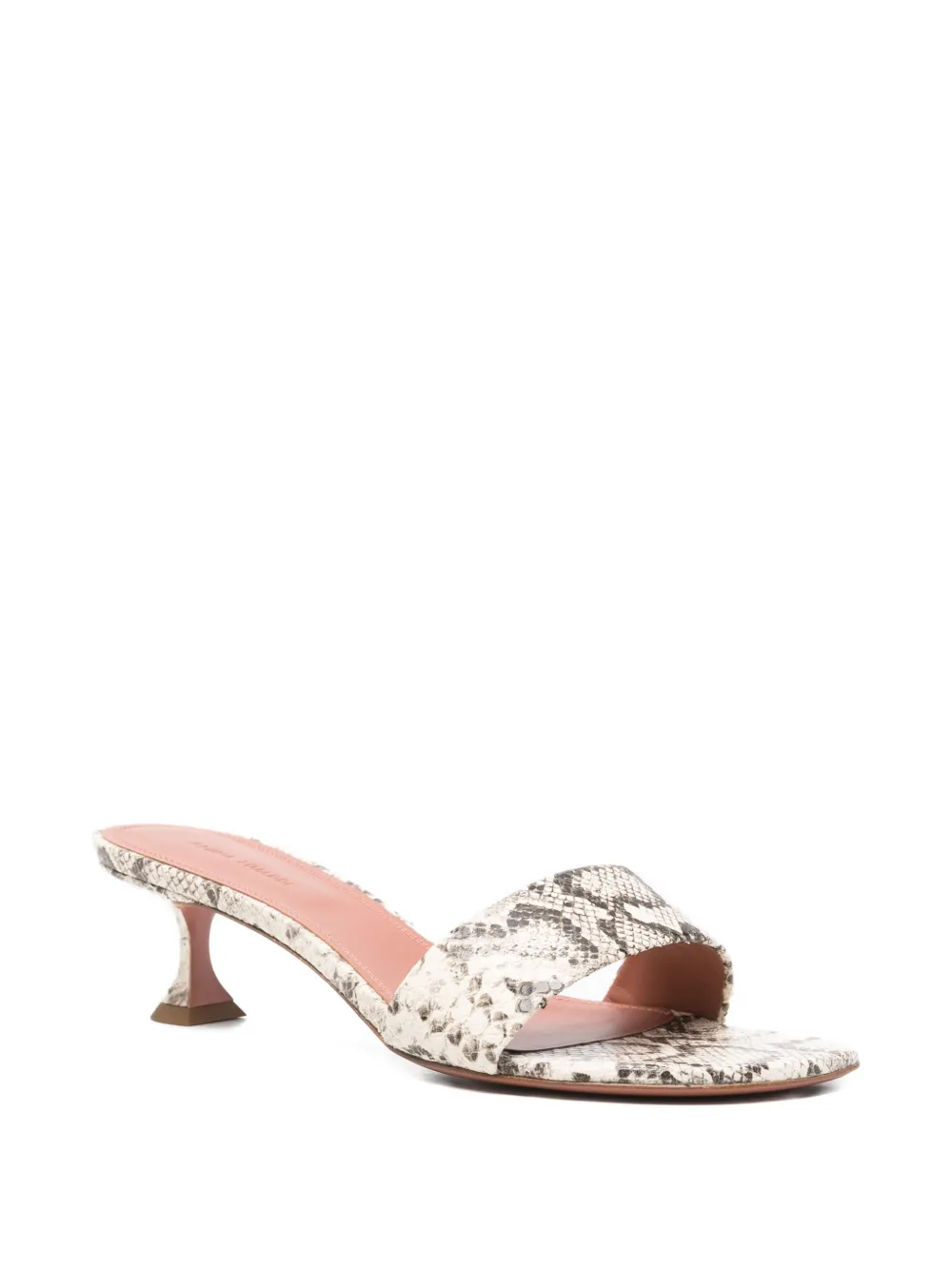 Amina Muaddi Andreea snake-print sandals Beige