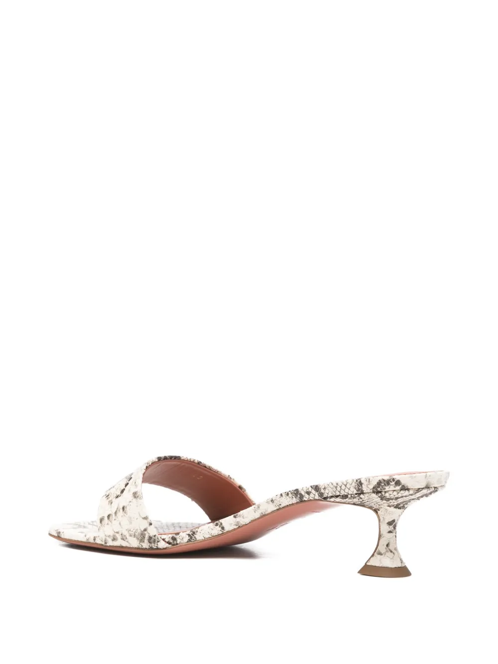 Amina Muaddi Andreea snake-print sandals Beige