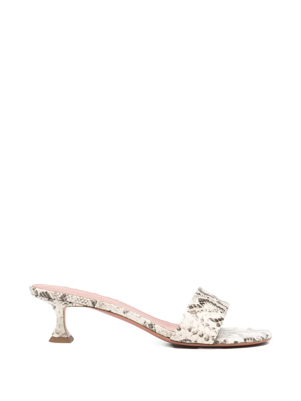 Amina Muaddi Andreea snake-print sandals Beige