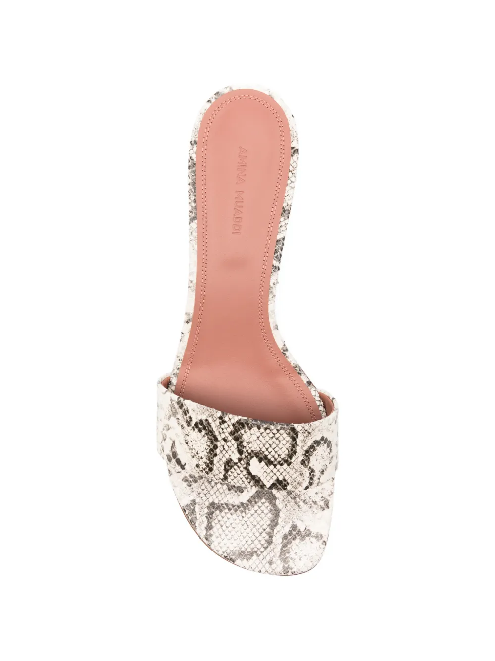 Amina Muaddi Andreea snake-print sandals Beige