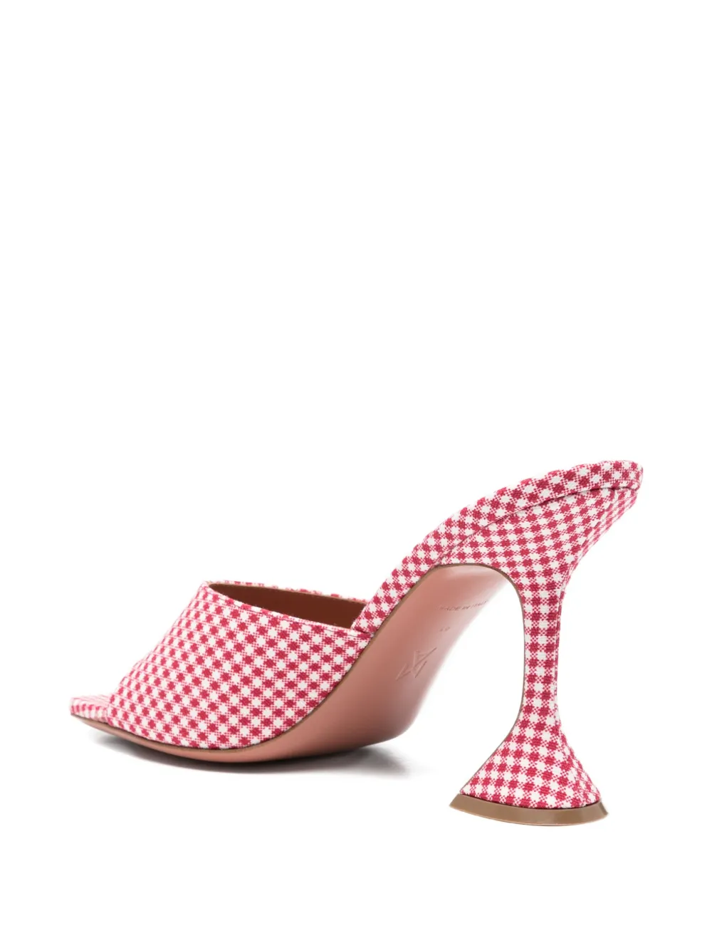 Amina Muaddi Lupita gingham sandals Rood