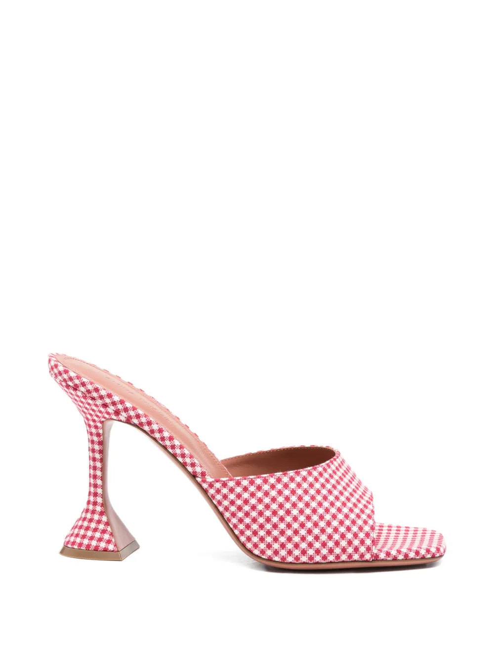 Amina Muaddi Lupita gingham sandals Rood