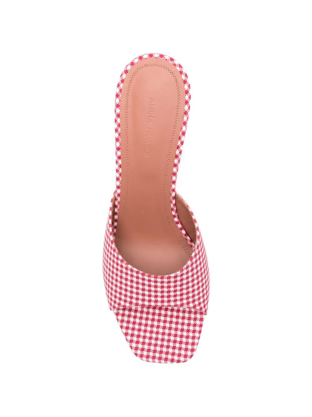 Amina Muaddi Lupita gingham sandals Rood