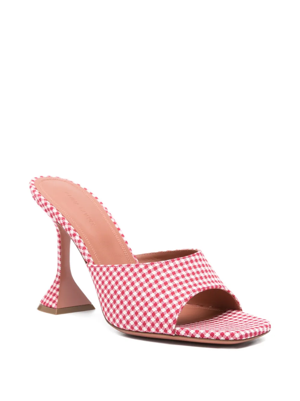 Amina Muaddi Lupita gingham sandals Rood
