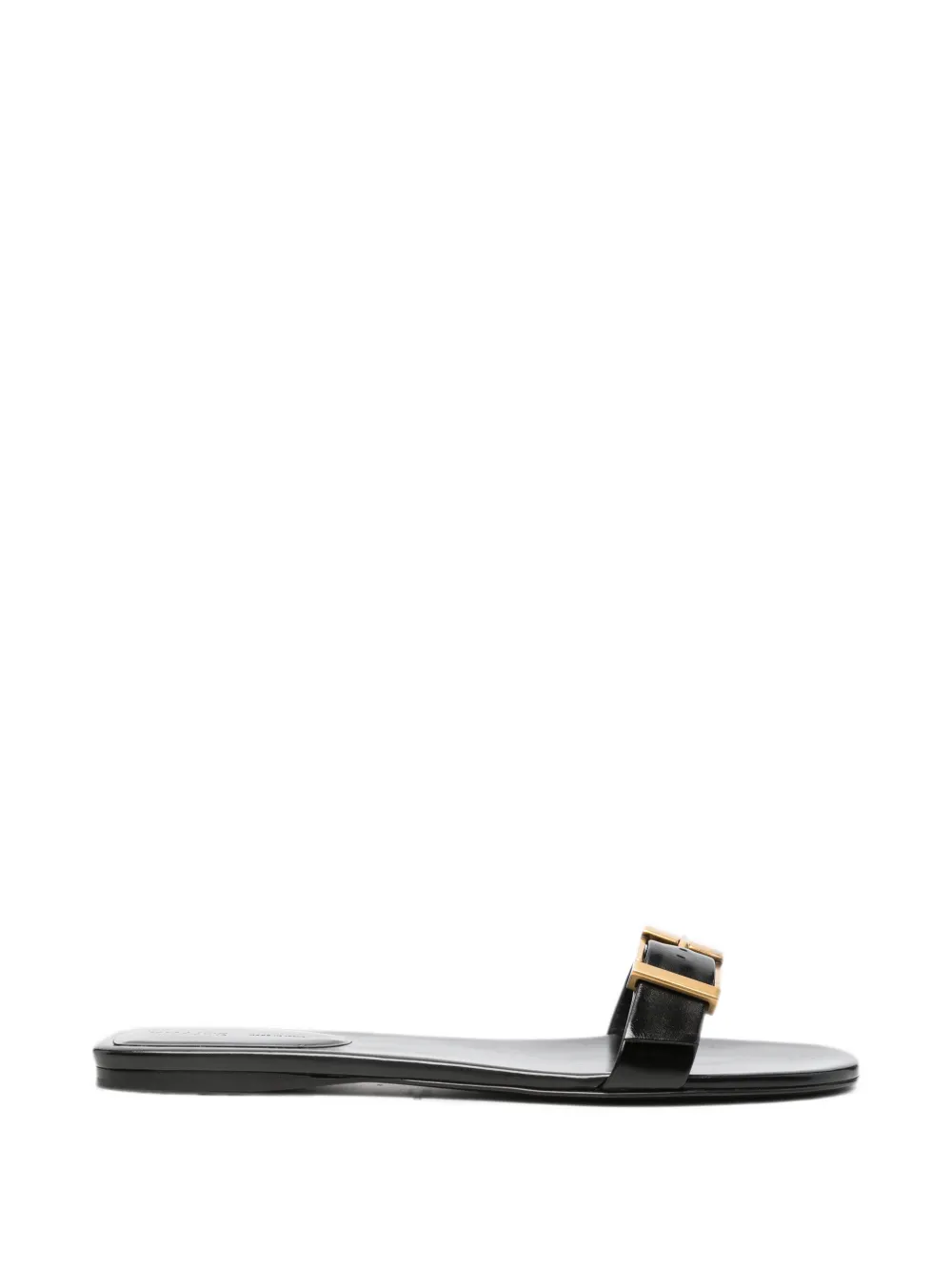 KHAITE Manhattan buckled-strap flat sandals - Black