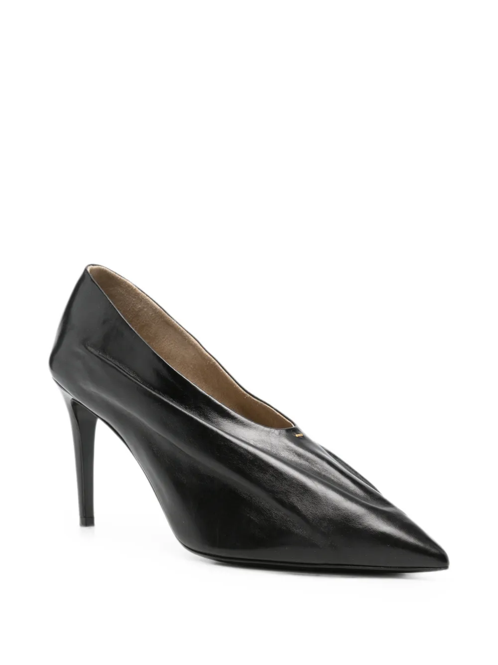 KHAITE Miriam leather heeled pumps Zwart