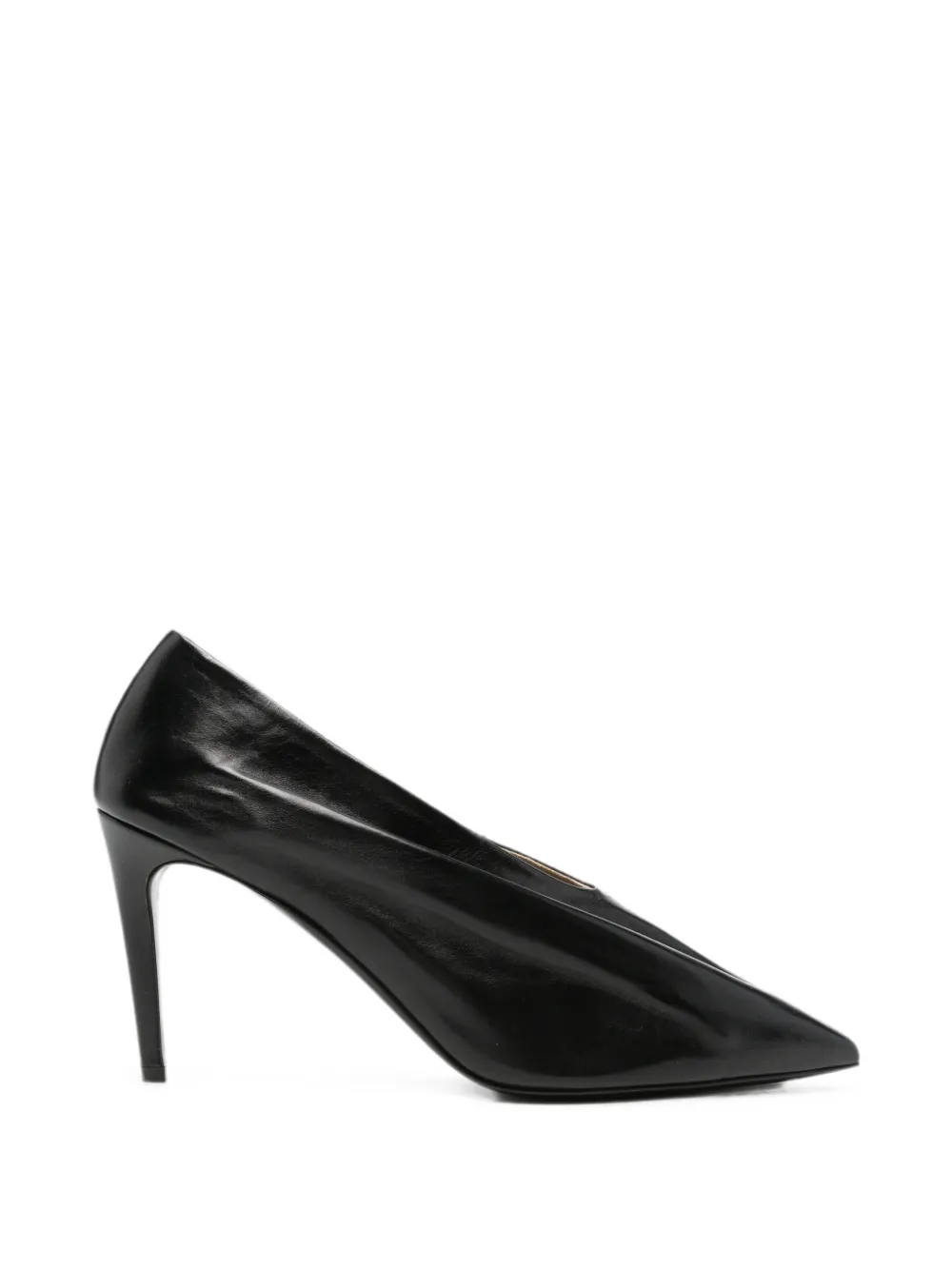 KHAITE Miriam leather heeled pumps - Black