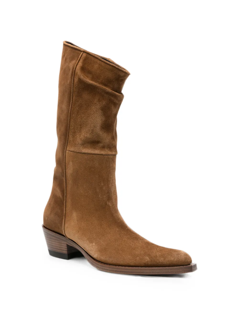 KHAITE Clive suede cowboy boots Bruin
