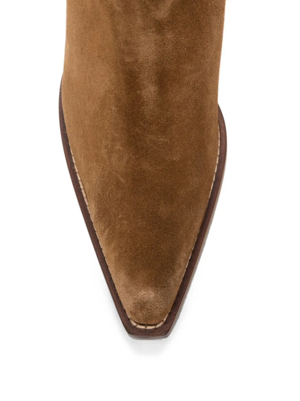 KHAITE Clive suede cowboy boots Bruin