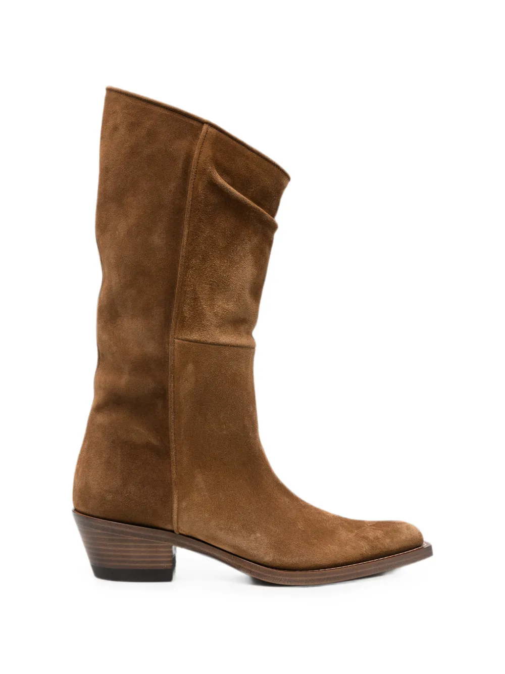 KHAITE Clive suede cowboy boots Bruin