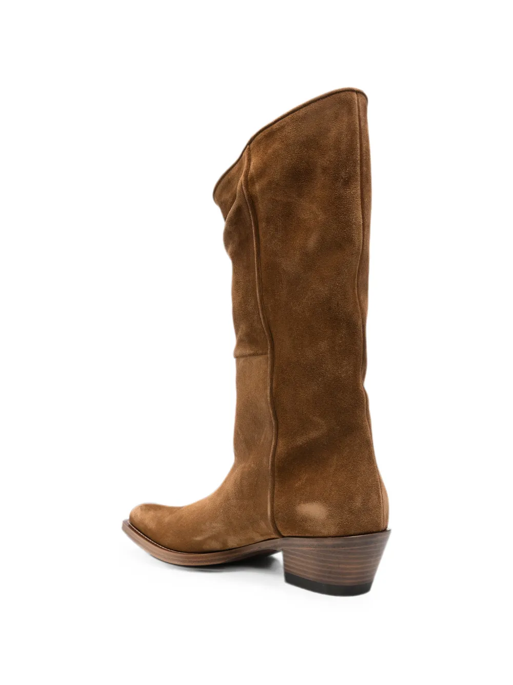 KHAITE Clive suede cowboy boots Bruin