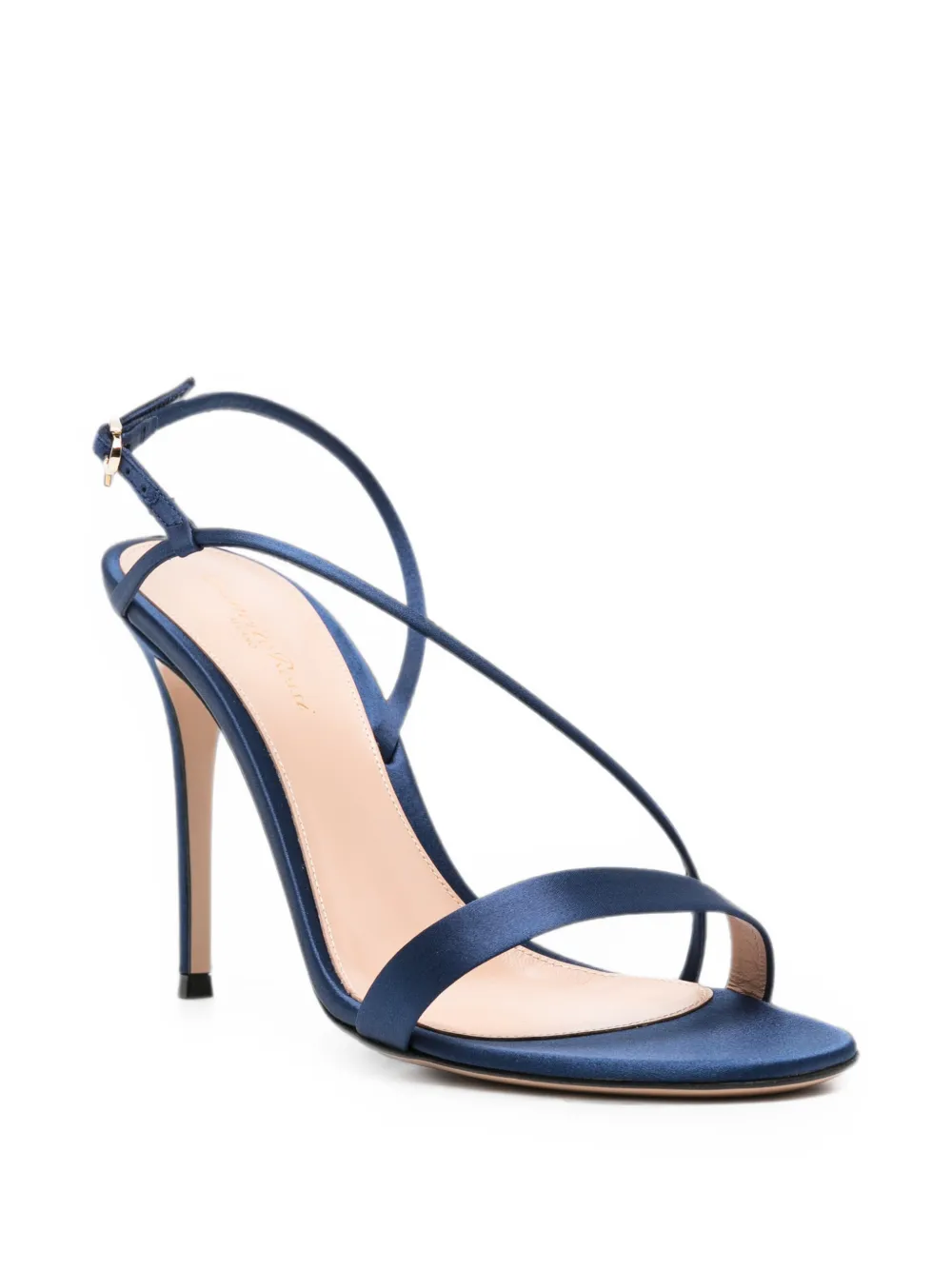 Gianvito Rossi Manhattan satin heeled sandals Blauw