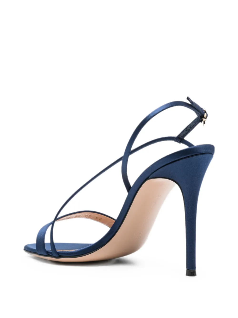 Gianvito Rossi Manhattan satin heeled sandals Blauw