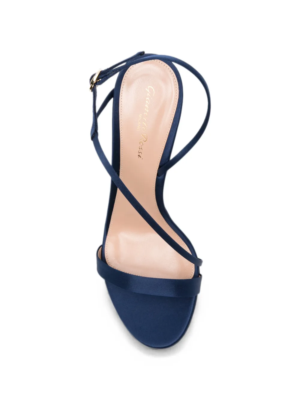 Gianvito Rossi Manhattan satin heeled sandals Blauw