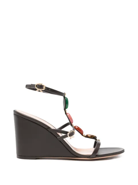 Gianvito Rossi Shanti stone-embellished wedge sandals