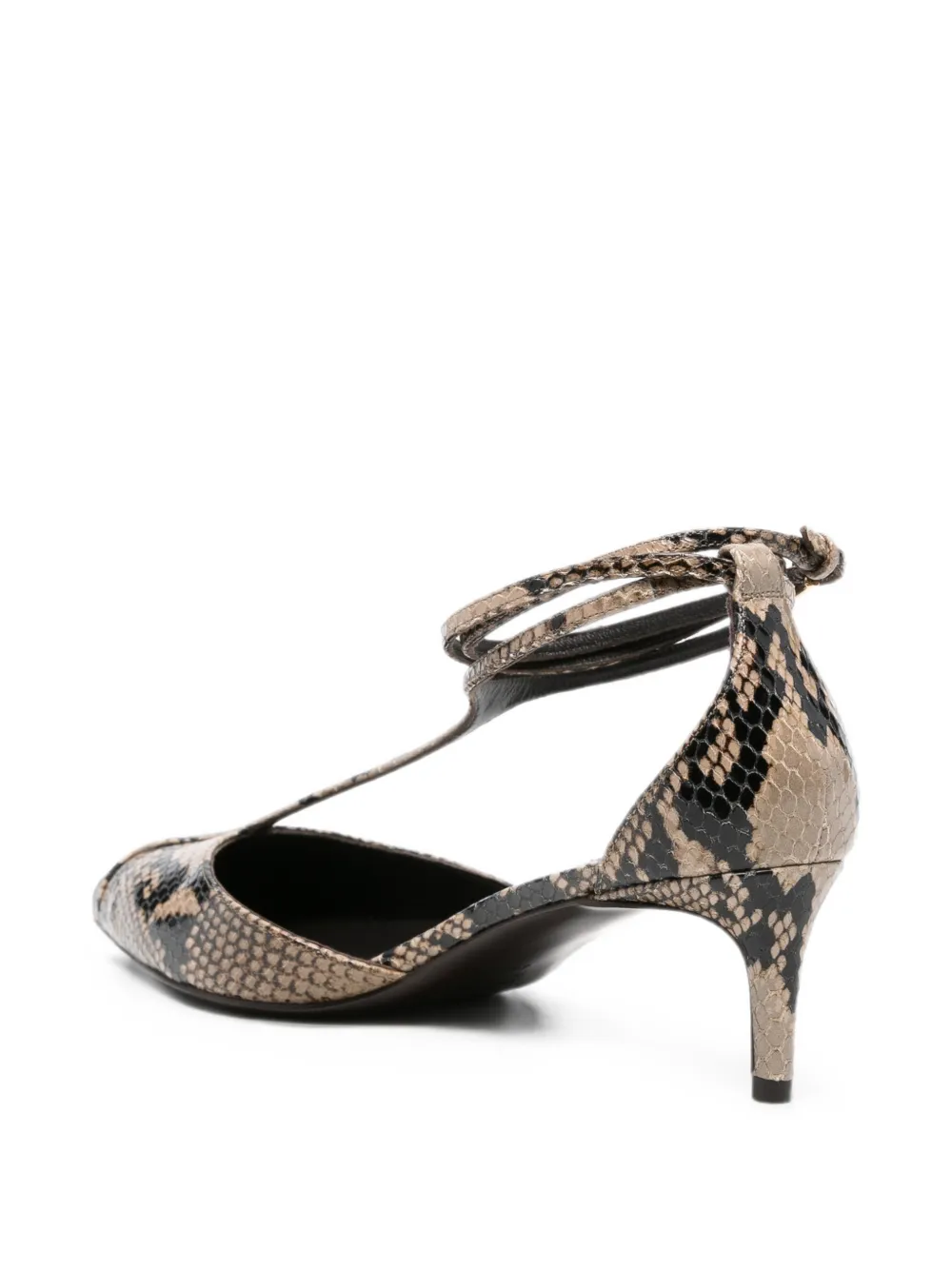 KHAITE Mia snakeskin-effect pumps Beige