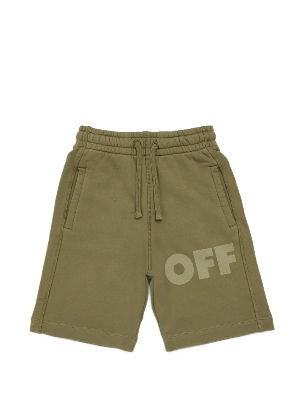 Off-White Kids logo-print shorts - Verde