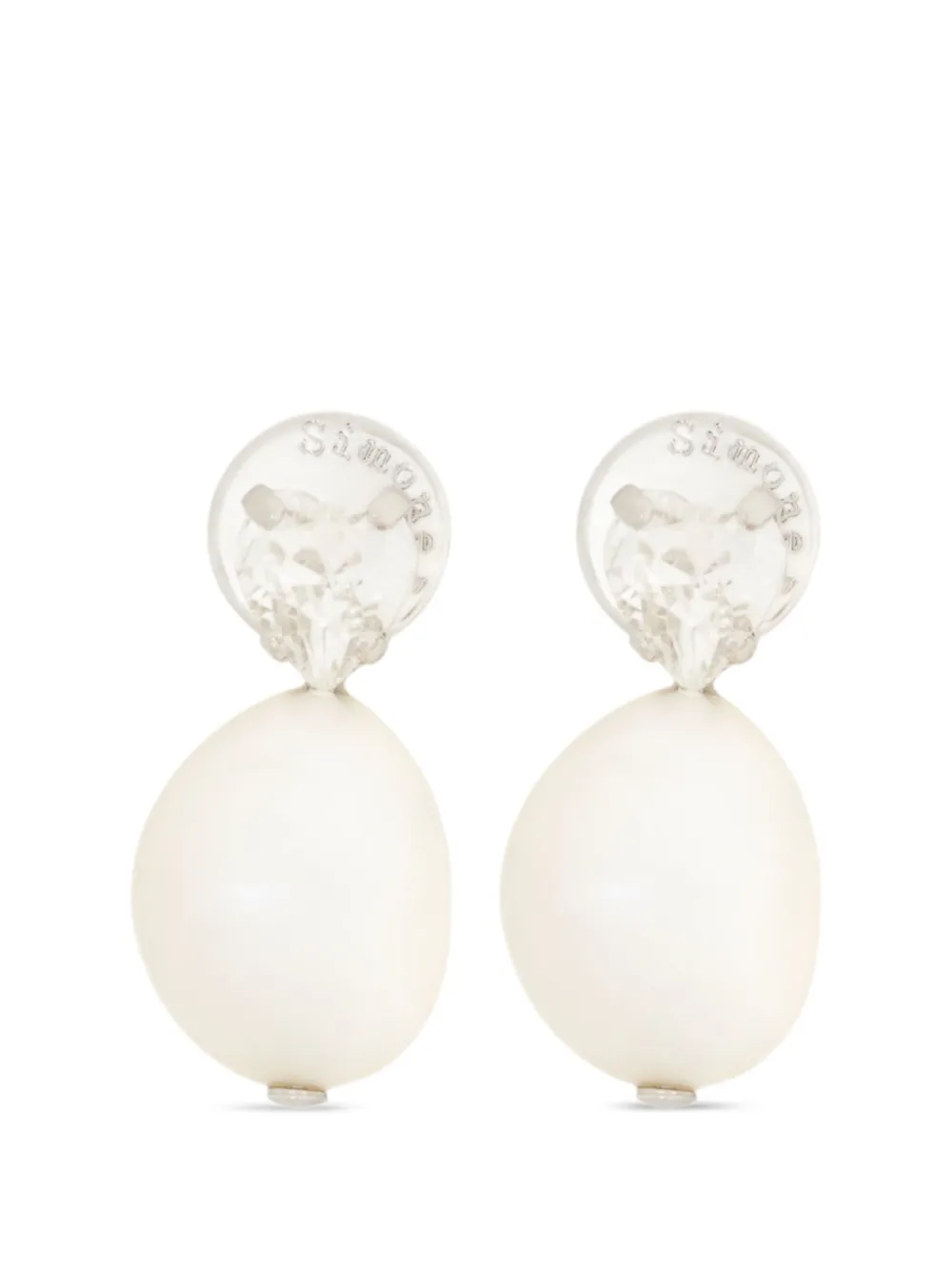 Simone Rocha pearl crystal stud earrings - Bianco