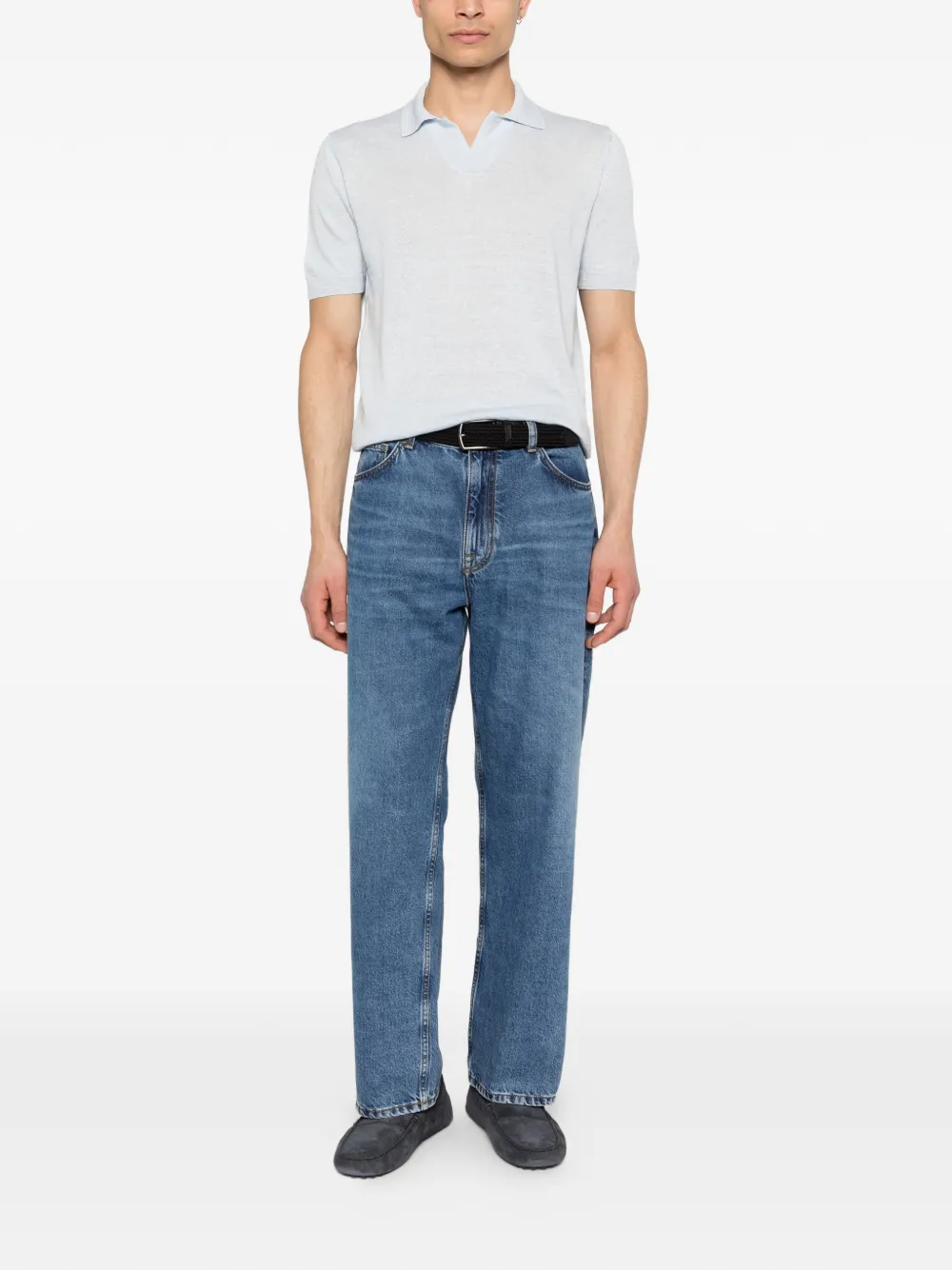 Tagliatore T-shirt met V-hals Blauw