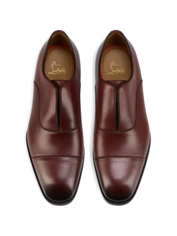 christian louboutin mens brown dress shoes Christian Louboutin Brogue Leather Oxford Shoes Brown EU 39 US 6
