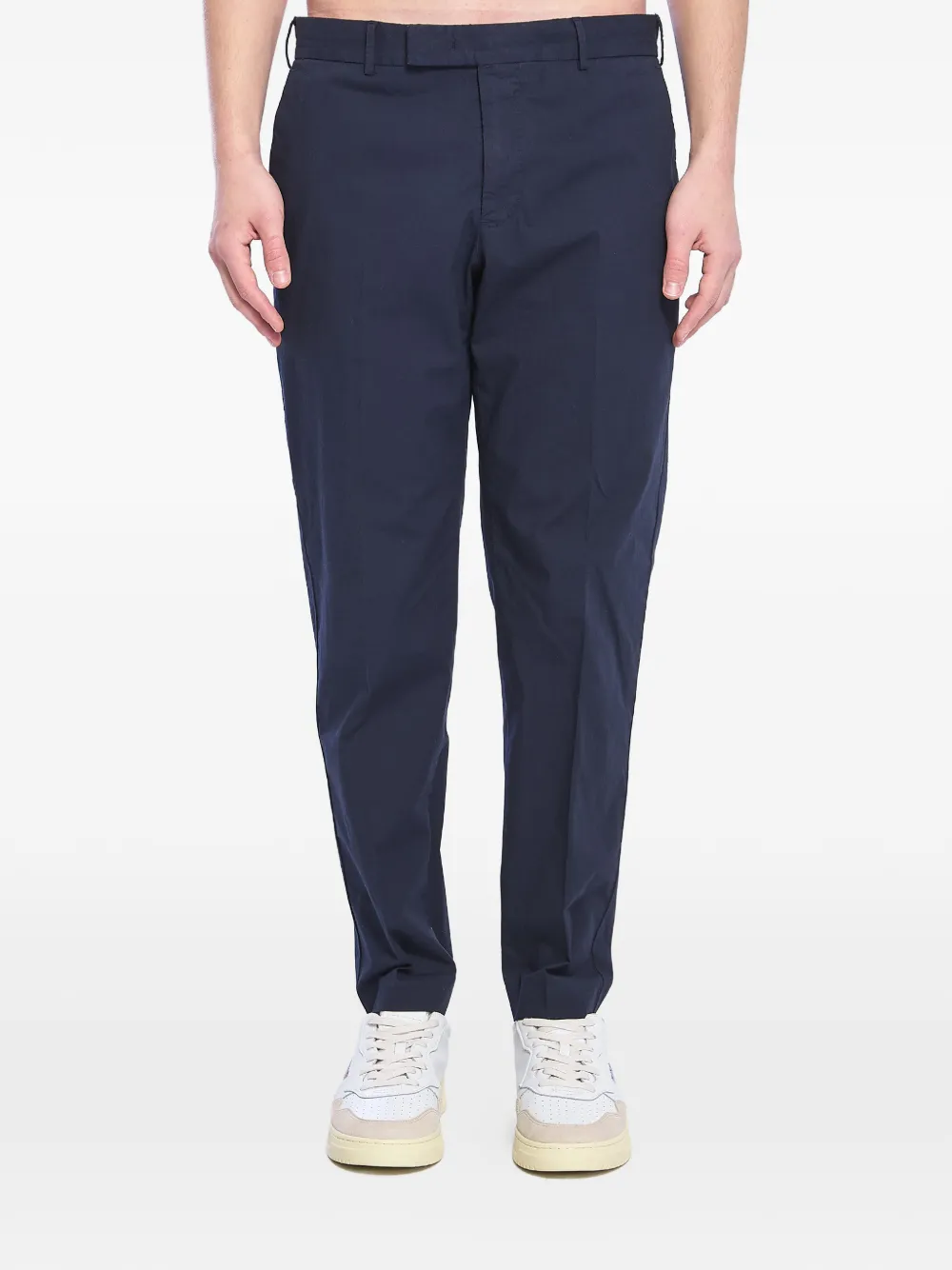 PT Torino belt loops pressed cotton trousers - Blu