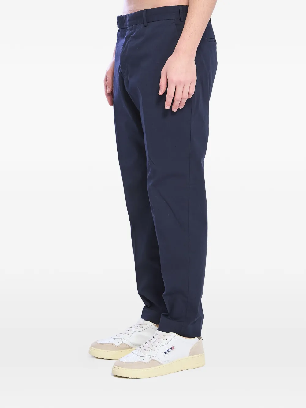 PT Torino Katoenen geperste broek Blauw