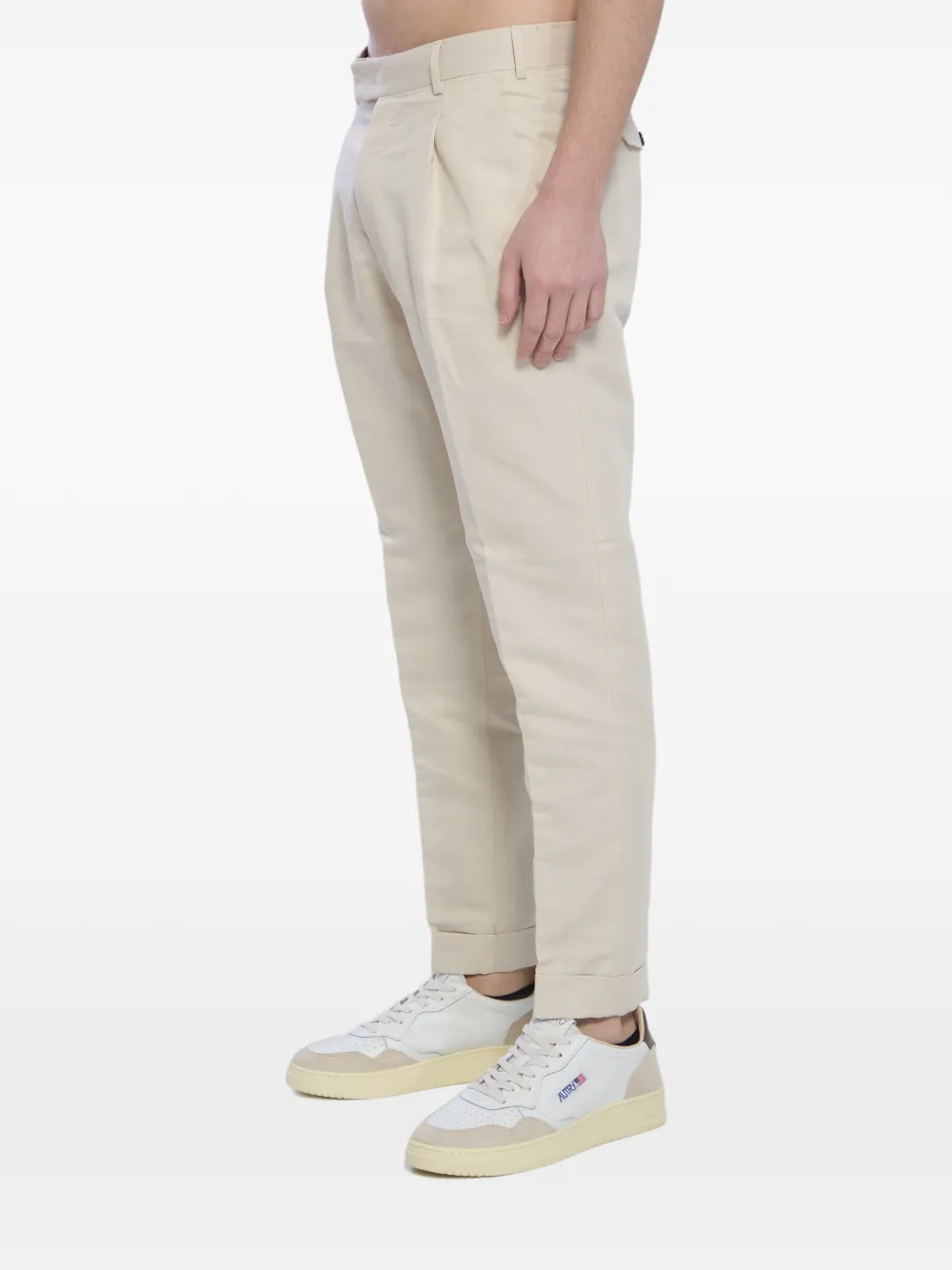 PT Torino Geplooide broek met cuffs Beige