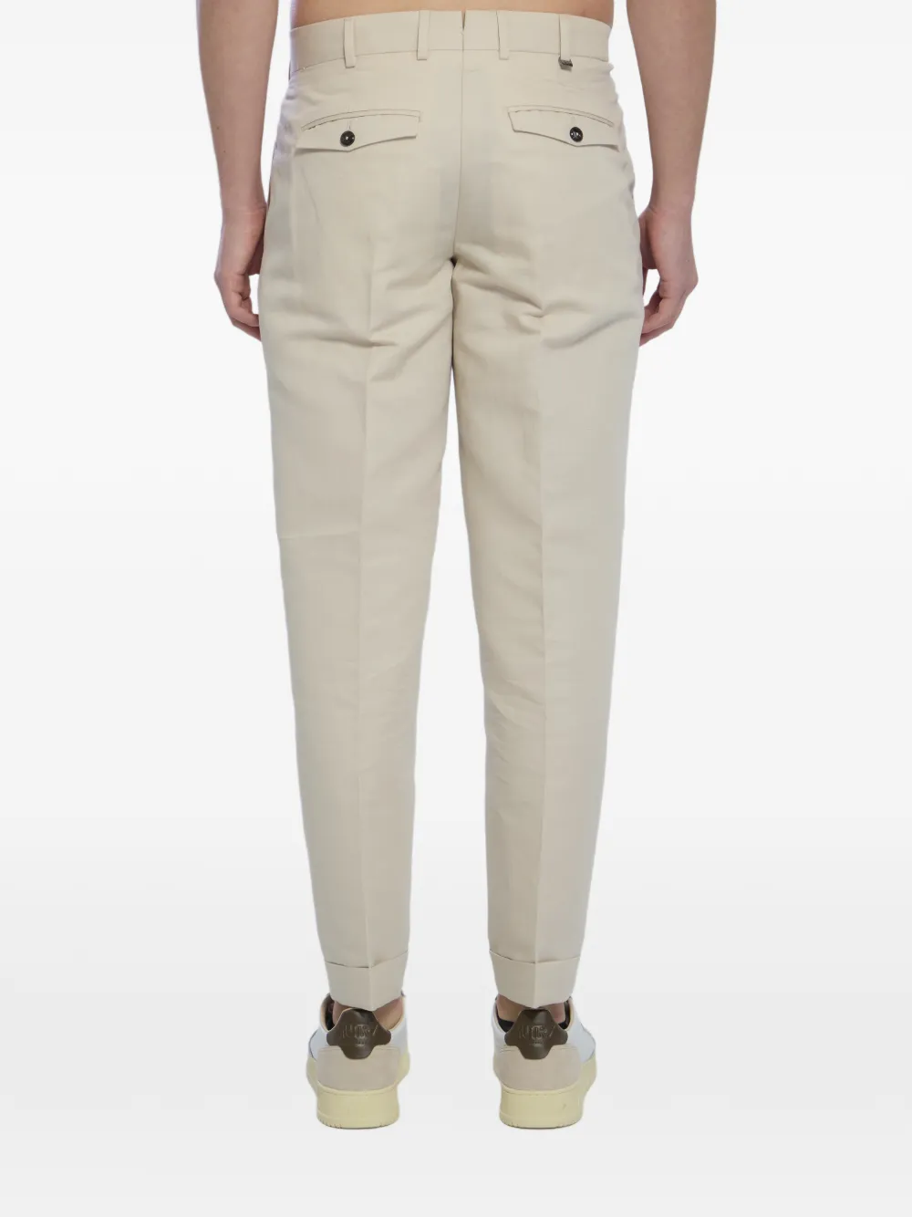 PT Torino Geplooide broek met cuffs Beige