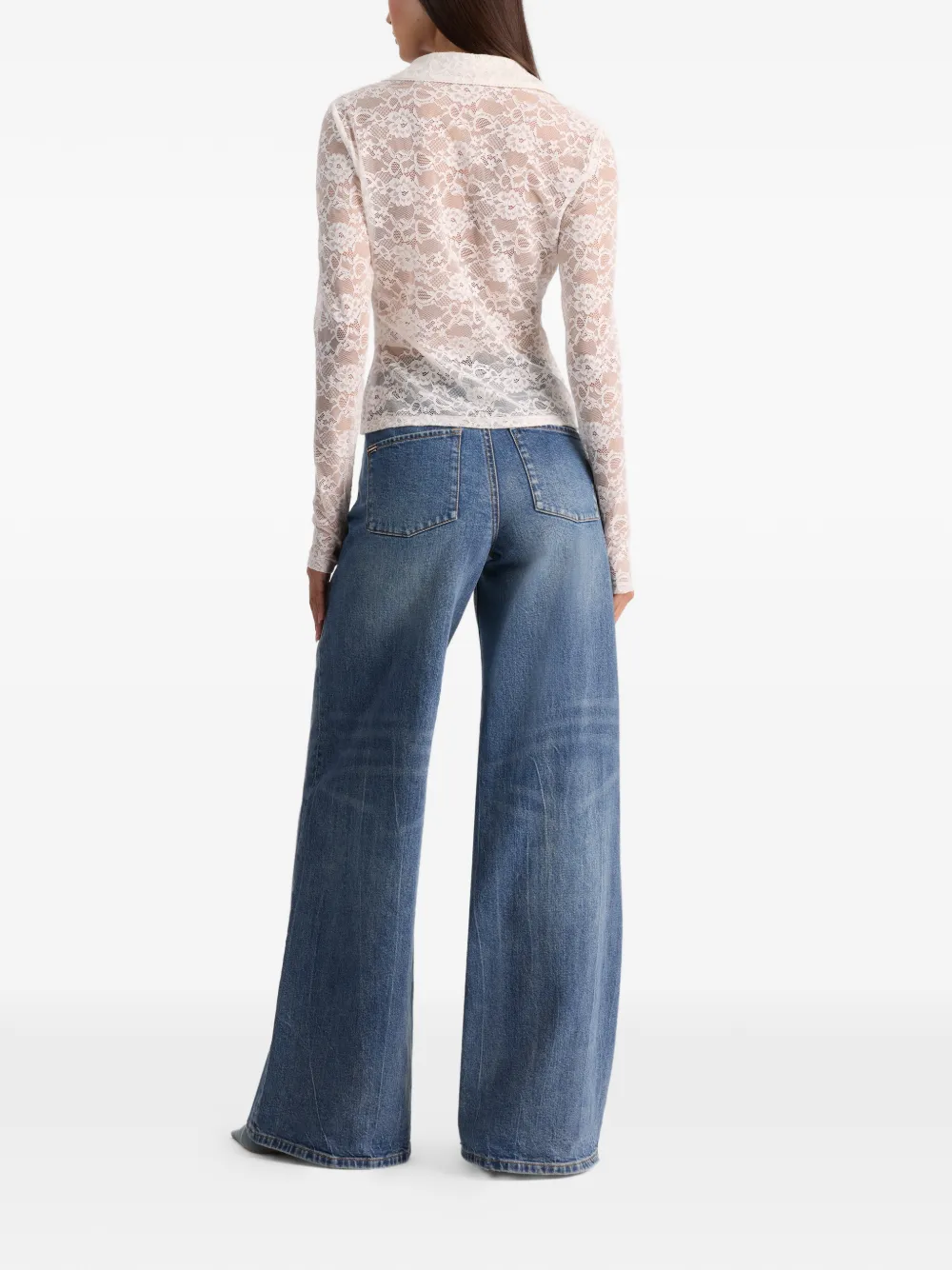 alice + olivia Kara blouse met kant en knopen Wit