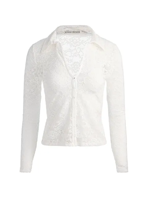alice + olivia Kara lace button shirt