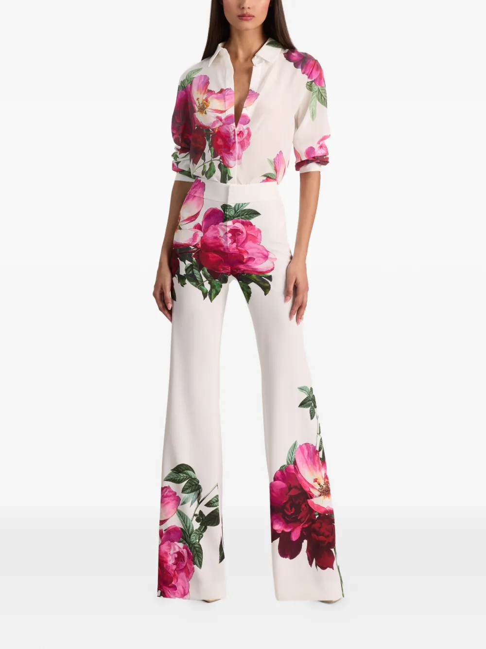 Bootcut Floral Trousers