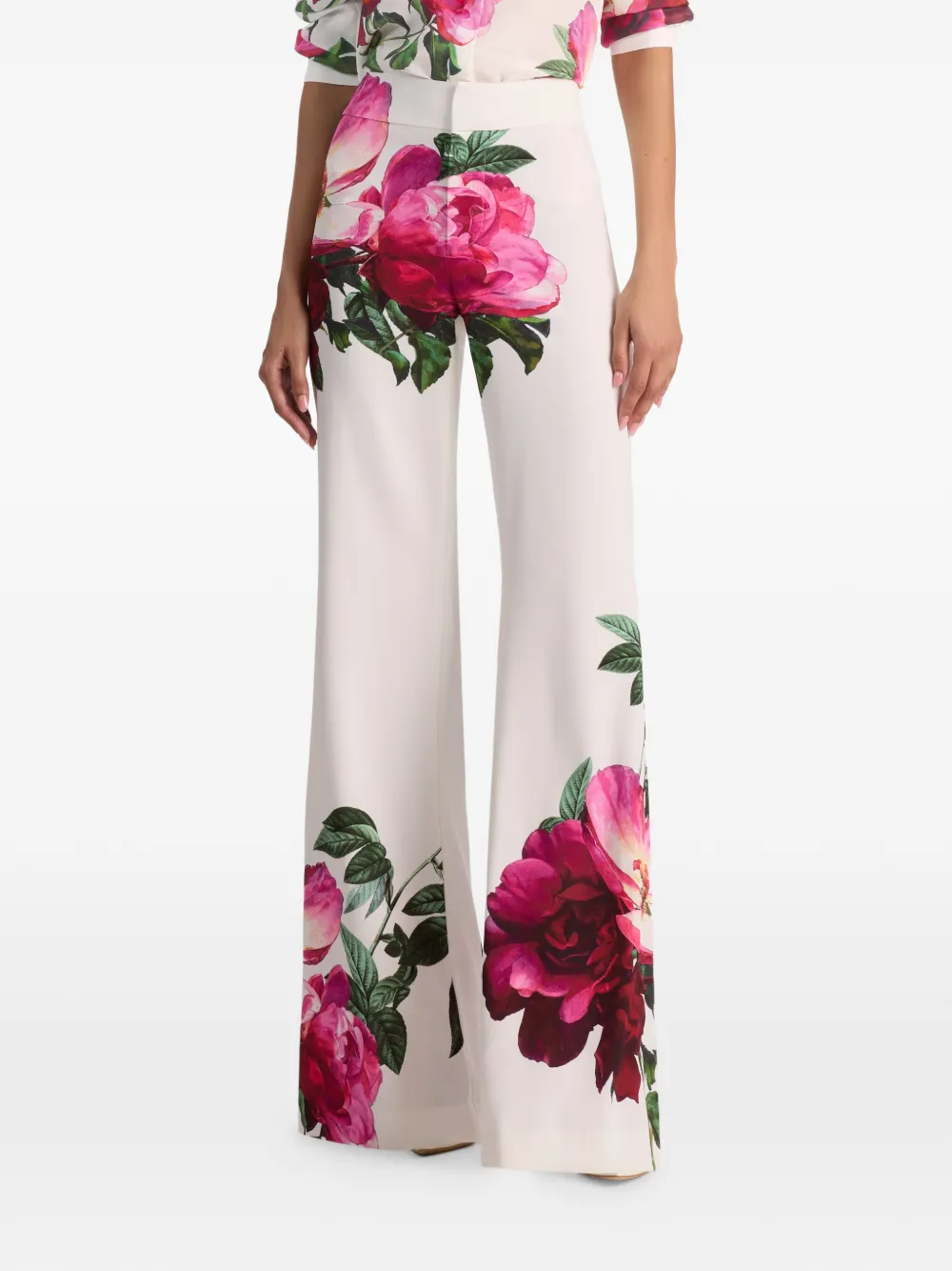 Bootcut Floral Trousers