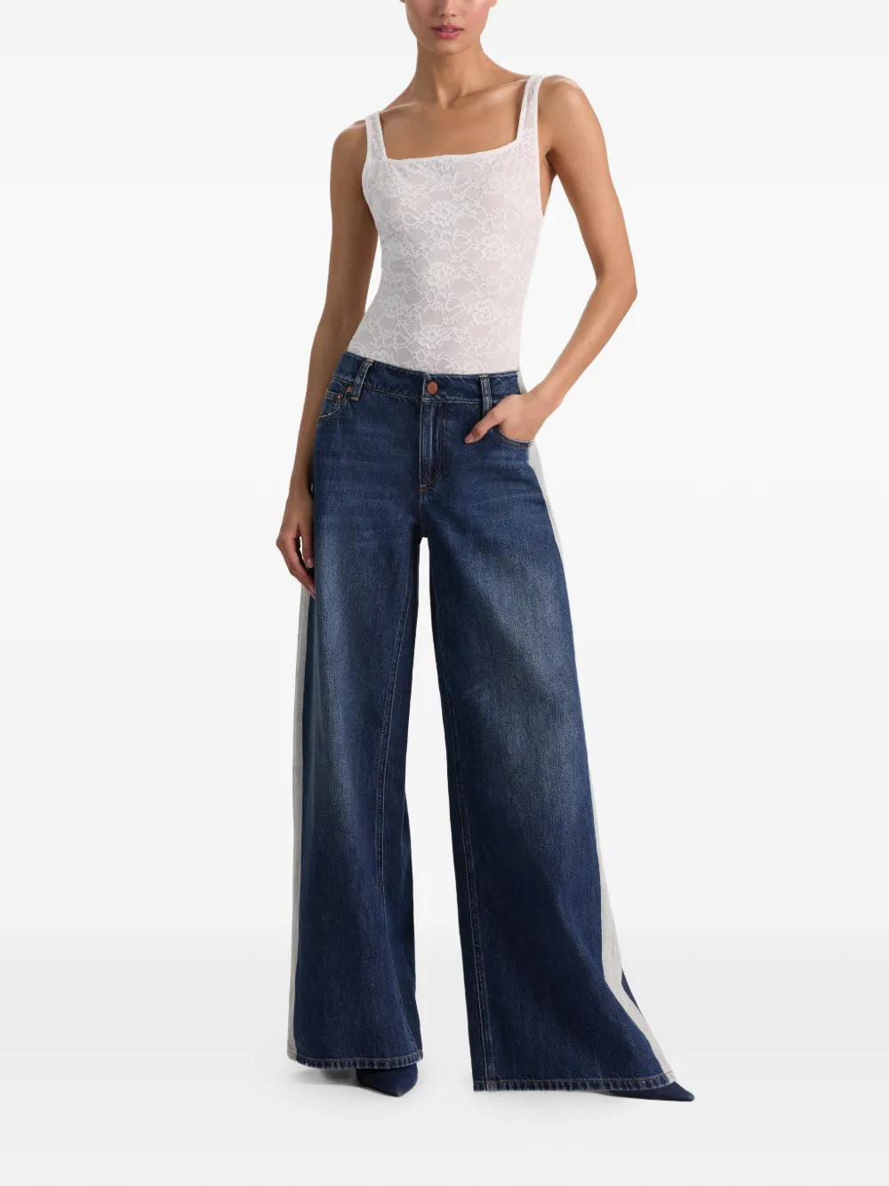  Alice + Olivia Vaqueros Ultra Baggy - Azul 