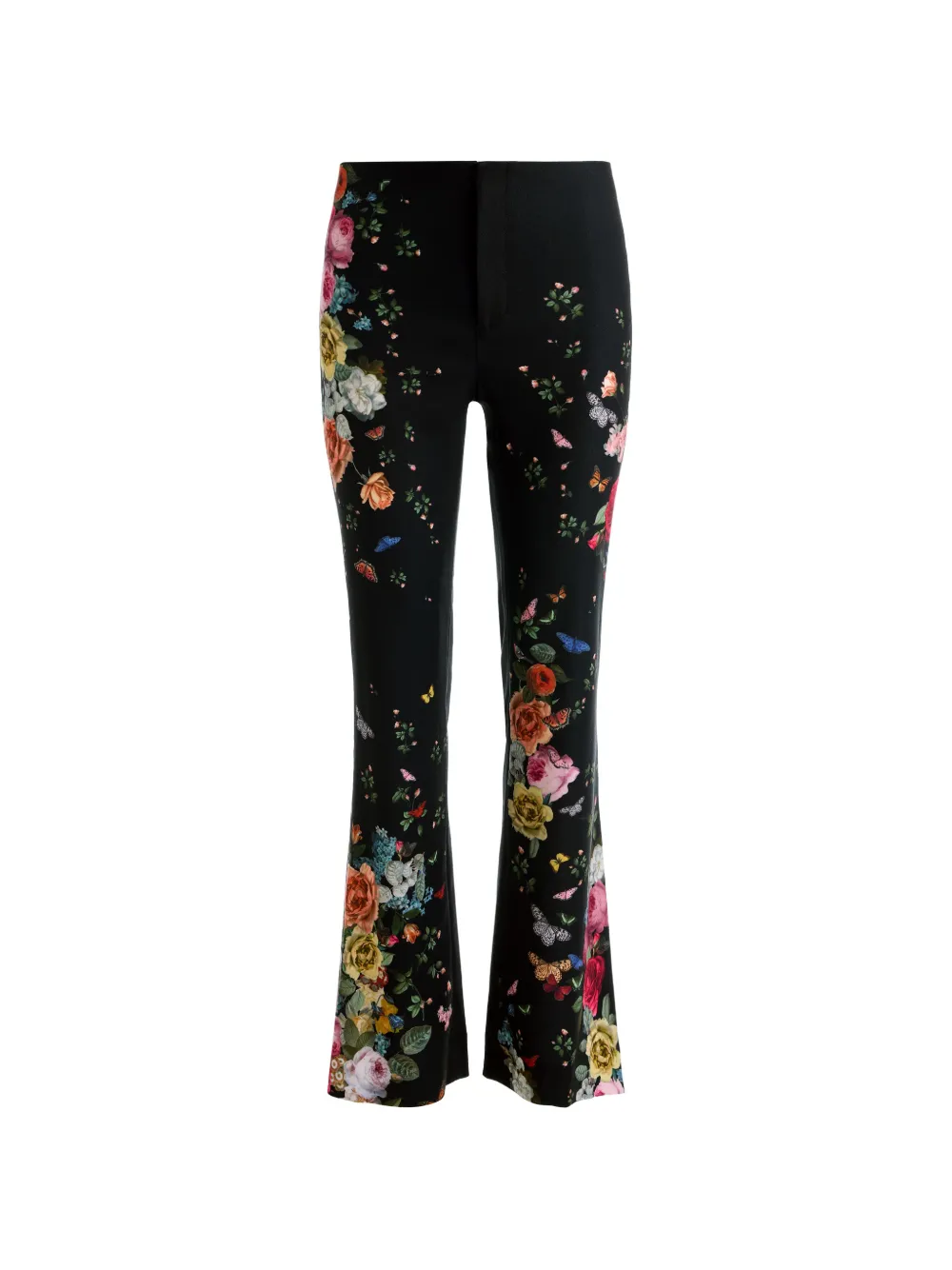 alice + olivia Teeny floral bootcut trousers - Schwarz